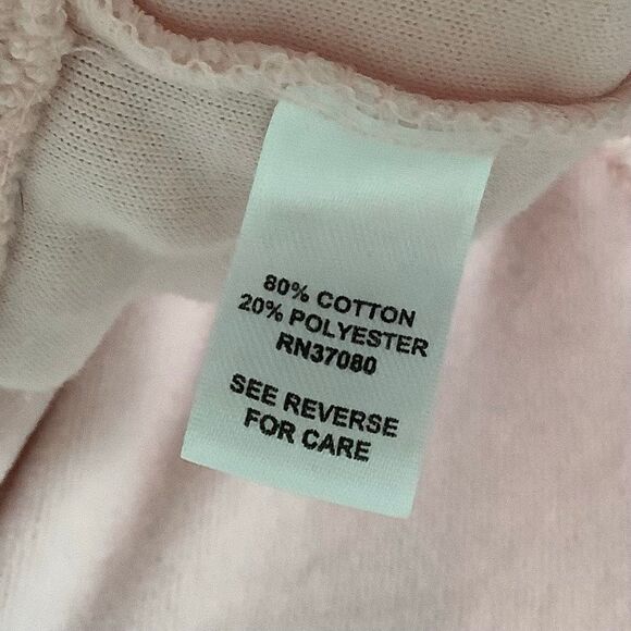 Vintage Y2K Pastel Pink Velour Coquette McBling Beaded Heart Zip Up Jacket XL - Picture 5 of 9